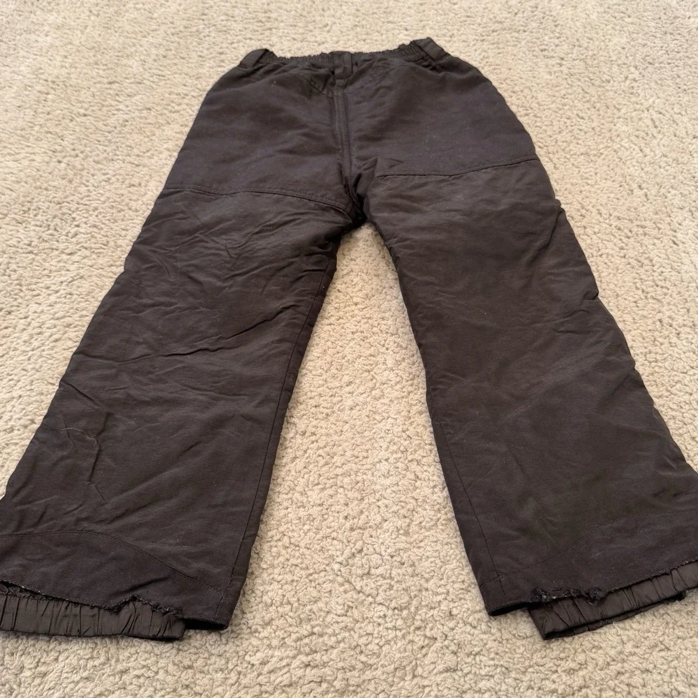 Black Dot Water Resistant Boys Girl Nylon Snow Ski Pants‎ Black Size Youth Small